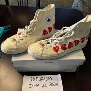 Converse x Comme des Garcons PLAY Chuck 70, Unisex Mens 12/Womens 14